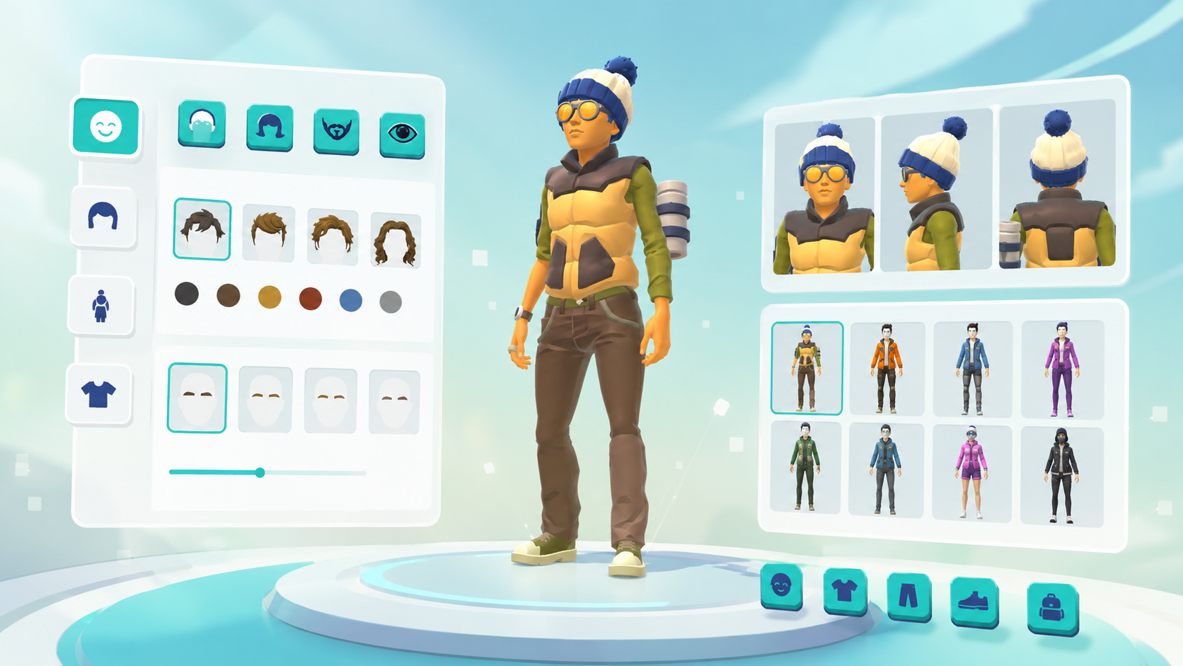 The all-new avatar editor in Cloud Quest