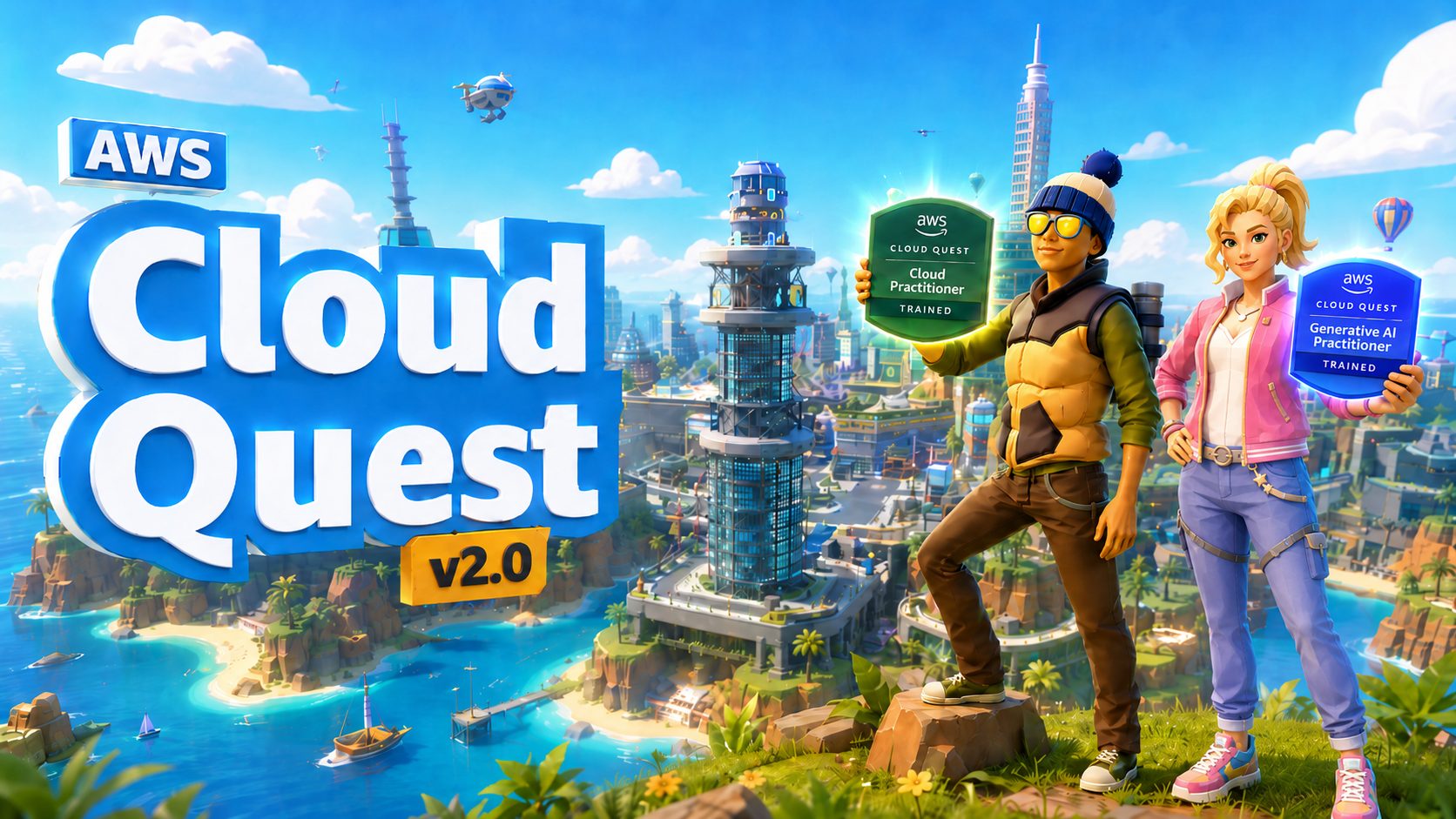AWS Cloud Quest v2.0 — key art