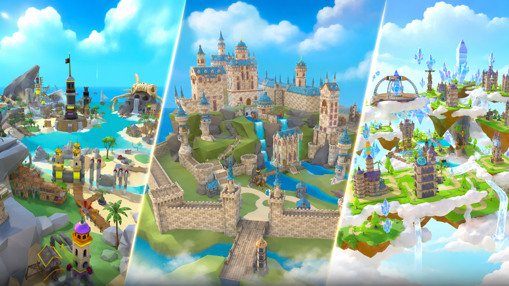 The role-based islands of Cloud Quest's rebuilt 3D city