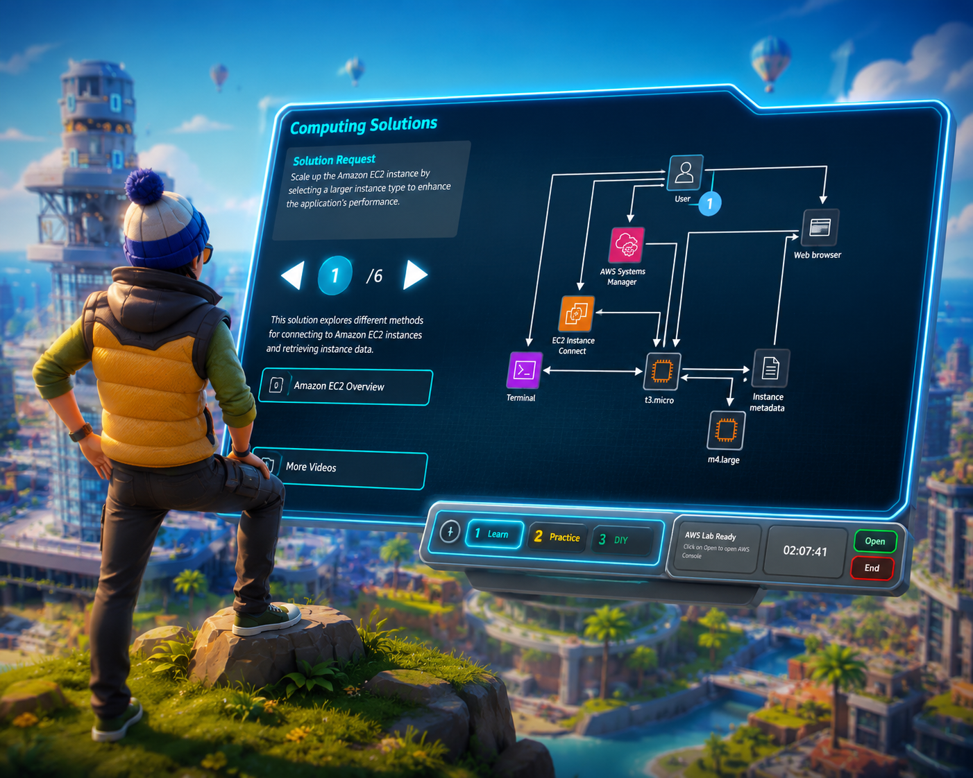 Designing the right AWS solution in Cloud Quest's Solution Center